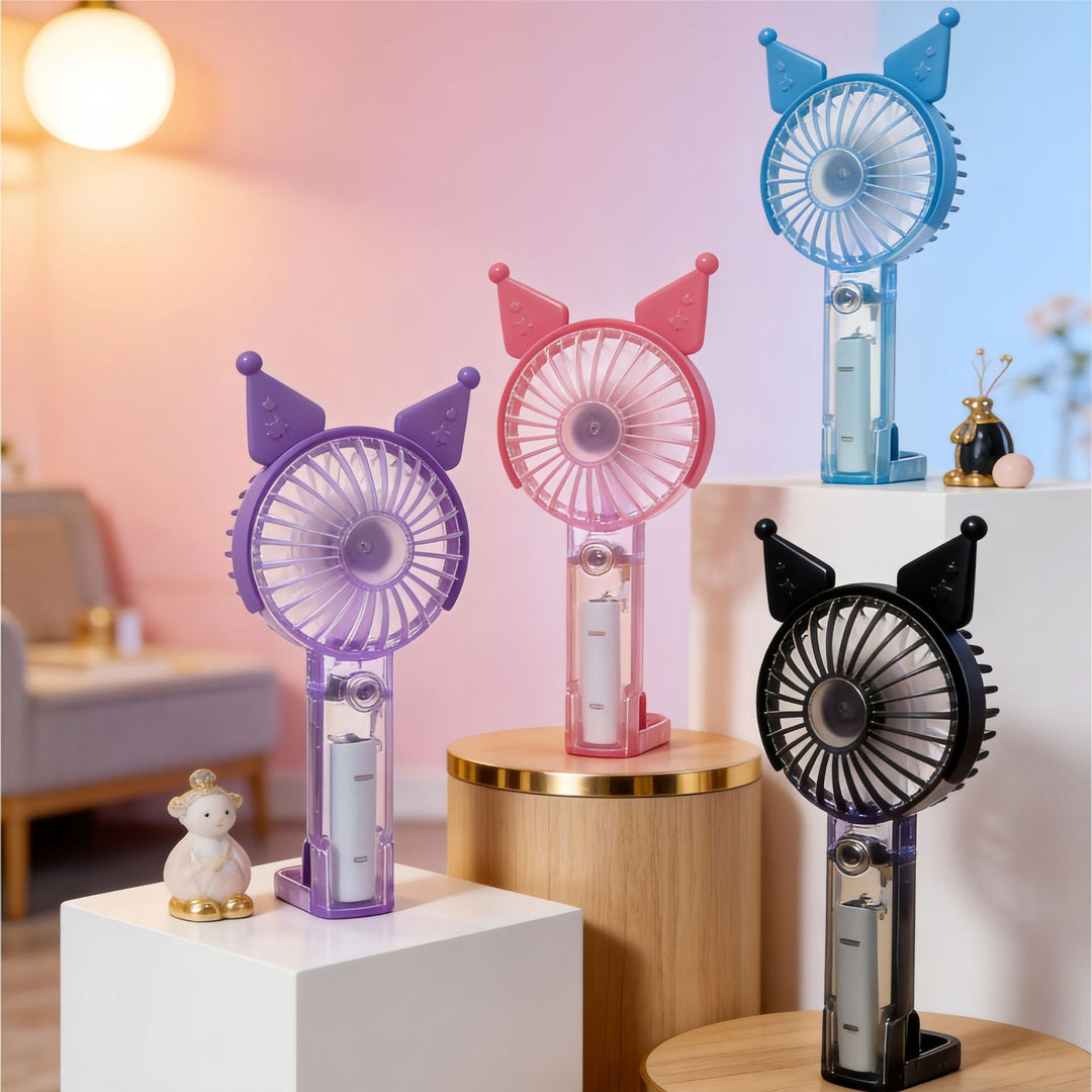 Ventilator Portabil de Mână cu Iluminare LED și Funcție de Pulverizare 3