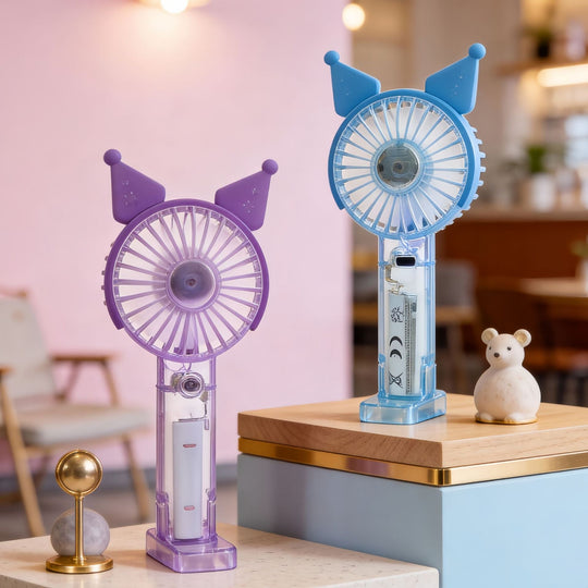 Ventilator Portabil de Mână cu Iluminare LED și Funcție de Pulverizare 4