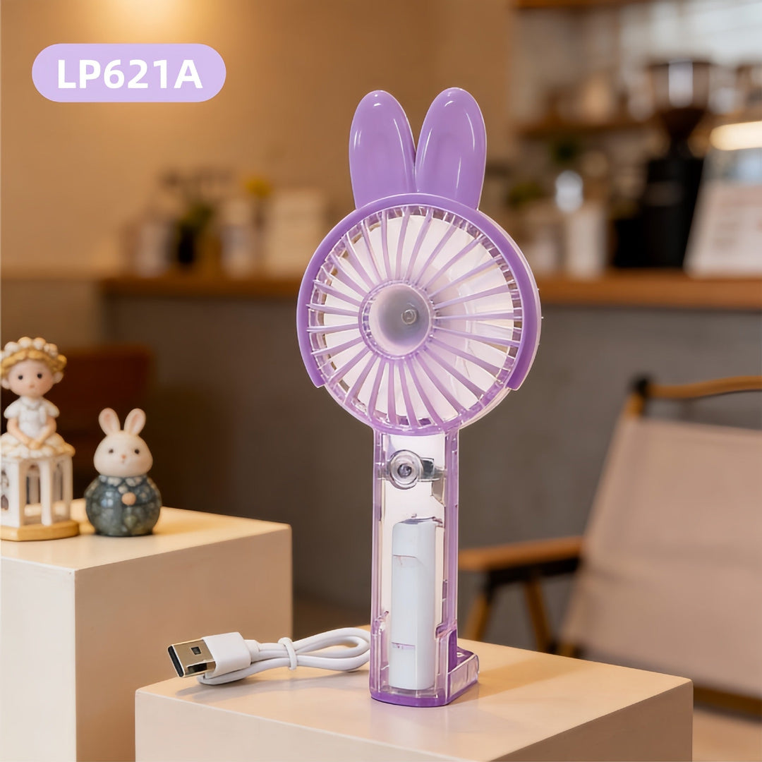 Ventilator Portabil de Mână cu Iluminare LED și Funcție de Pulverizare 7