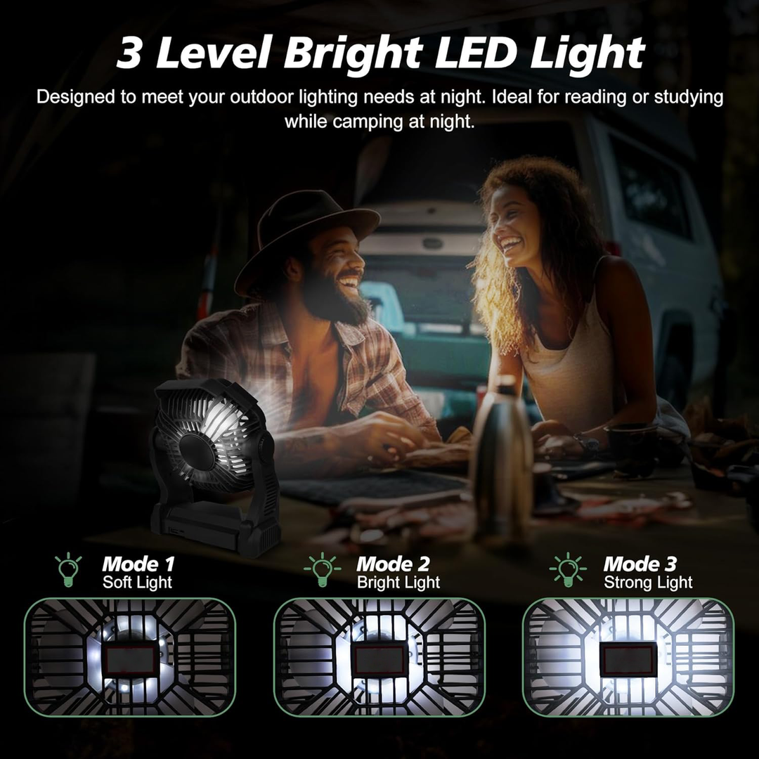 Ventilator Portabil pentru Camping cu Lanternă LED 5