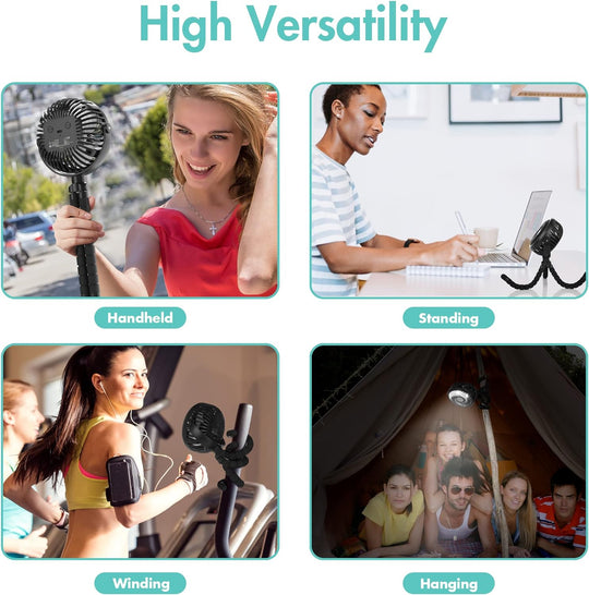 Ventilator Portabil pentru Cărucior cu Ajustare 360° 2