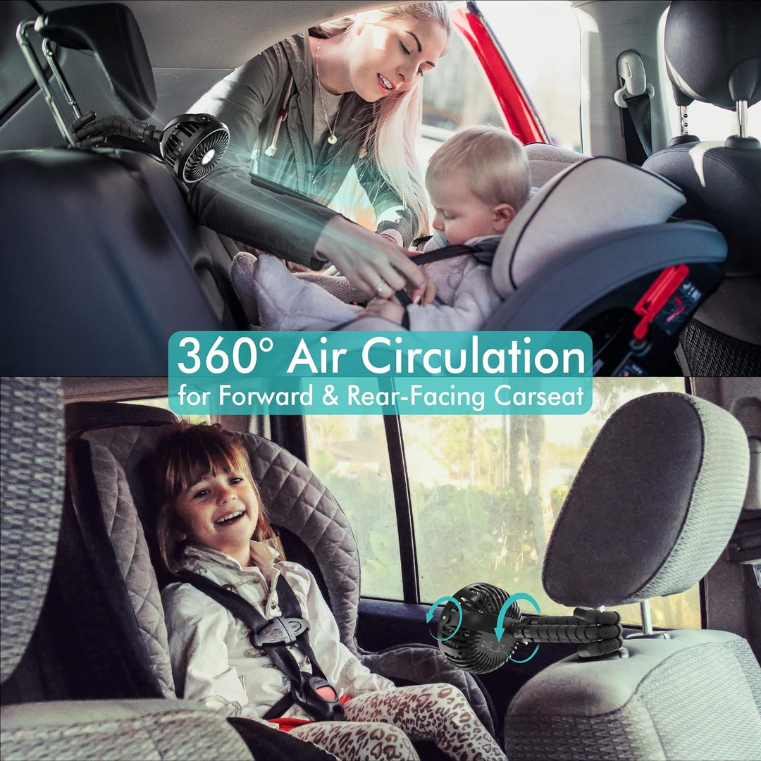 Ventilator Portabil pentru Cărucior cu Ajustare 360° 3