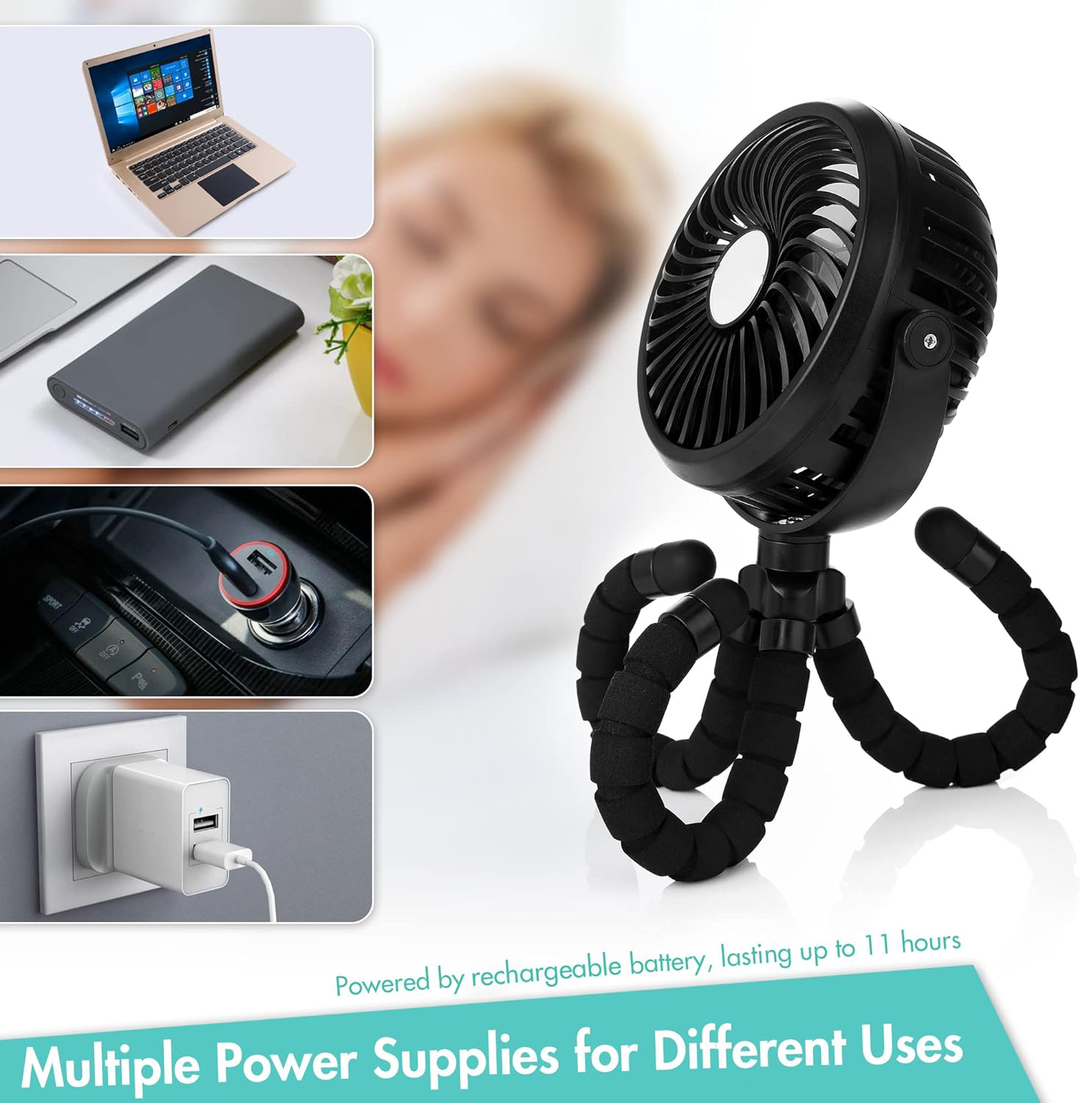 Ventilator Portabil pentru Cărucior cu Ajustare 360° 5