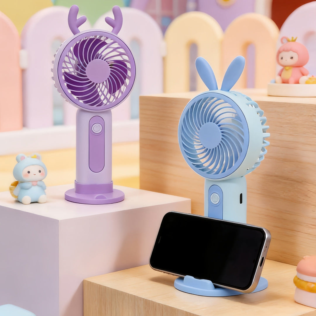 Ventilator Portabil pentru Femei cu Design Iepuraș Drăguț 1