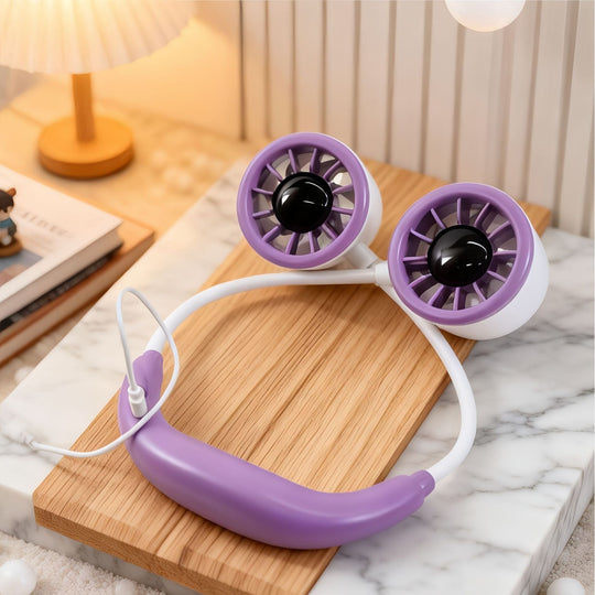 Ventilator Portabil pentru Gât cu Ventilatoare Duble pentru Femei 1