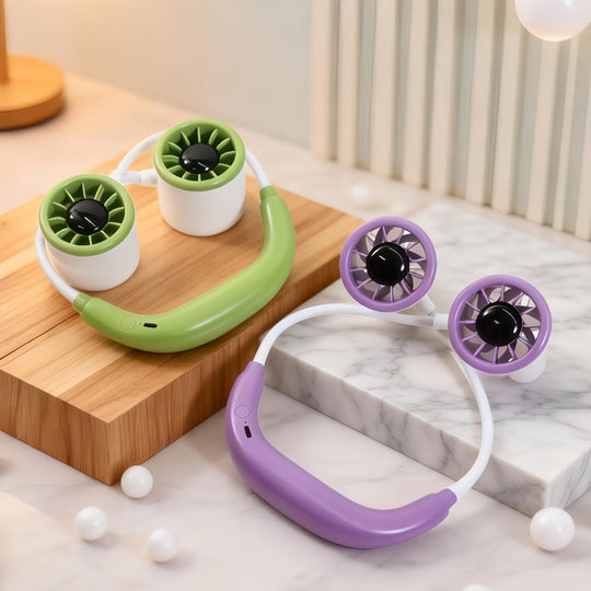 Ventilator Portabil pentru Gât cu Ventilatoare Duble pentru Femei 2
