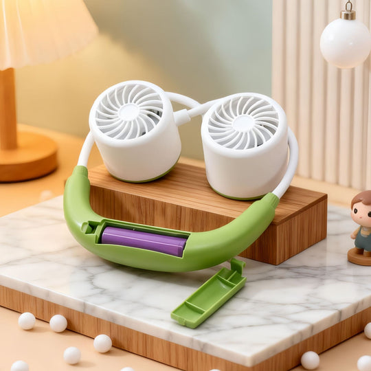 Ventilator Portabil pentru Gât cu Ventilatoare Duble pentru Femei 3