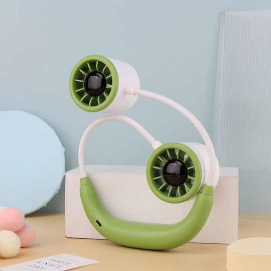 Ventilator Portabil pentru Gât cu Ventilatoare Duble pentru Femei 5