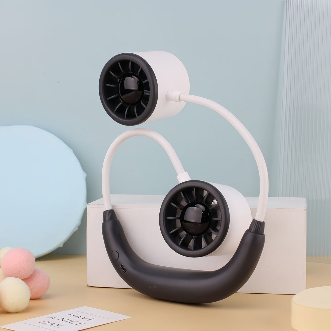 Ventilator Portabil pentru Gât cu Ventilatoare Duble pentru Femei 6