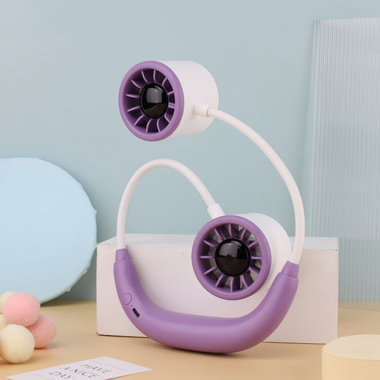 Ventilator Portabil pentru Gât cu Ventilatoare Duble pentru Femei 7