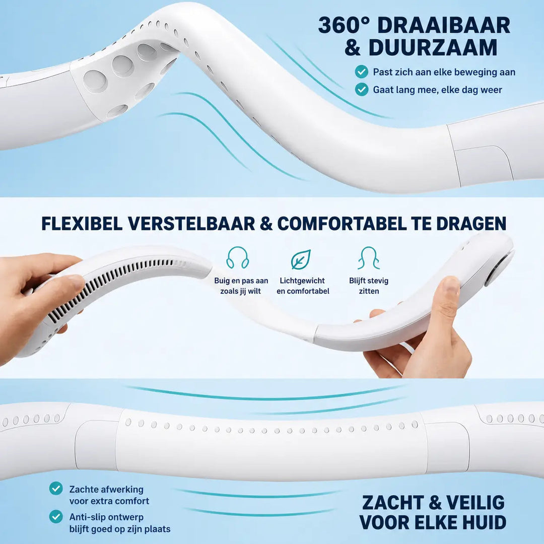 Ventilator Portabil pentru Gât cu Viteză Reglabilă Unisex 8