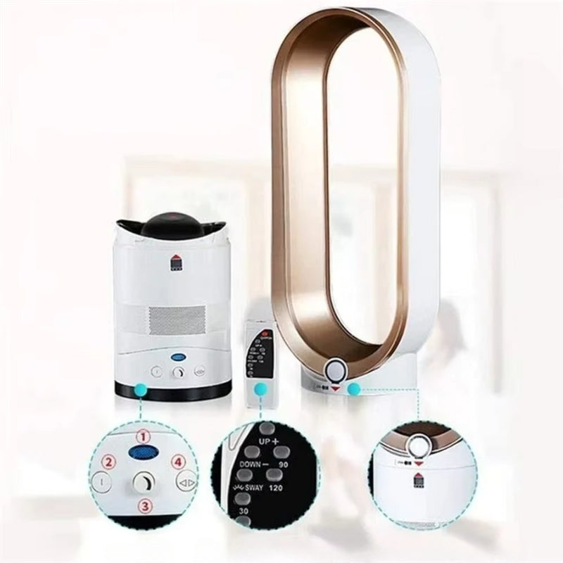 Ventilator Turn Fără Lame Cu Oscilație Reglabilă și Control Wireless 2