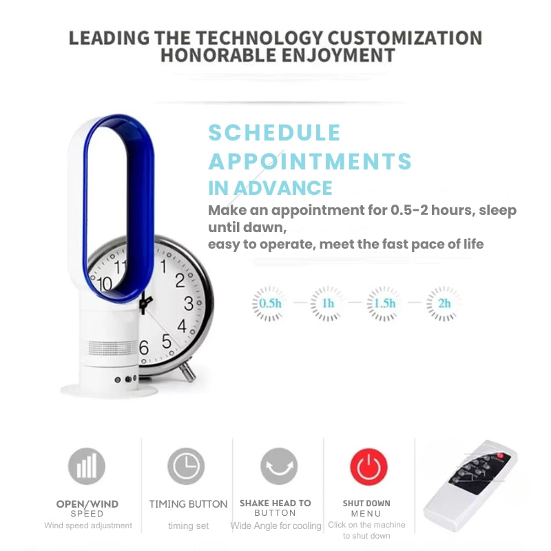 Ventilator Turn Fără Lame Cu Oscilație Reglabilă și Control Wireless 3