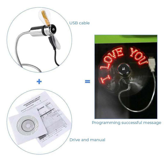 Ventilator USB Flexibil cu LED pentru Birou 2
