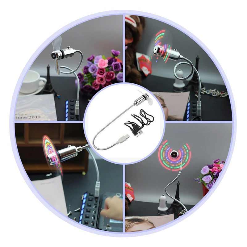 Ventilator USB Flexibil cu LED pentru Birou 4
