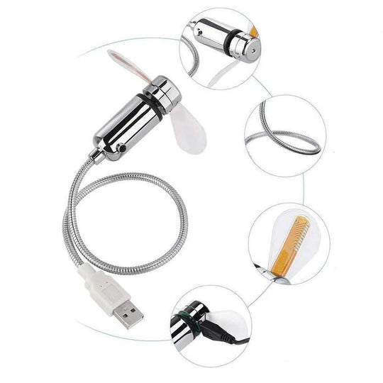 Ventilator USB Flexibil cu LED pentru Birou 6