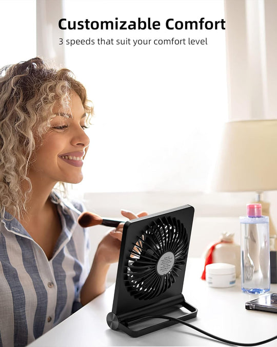 Ventilator de Birou Compact cu 3 Viteze și Design Modern 4