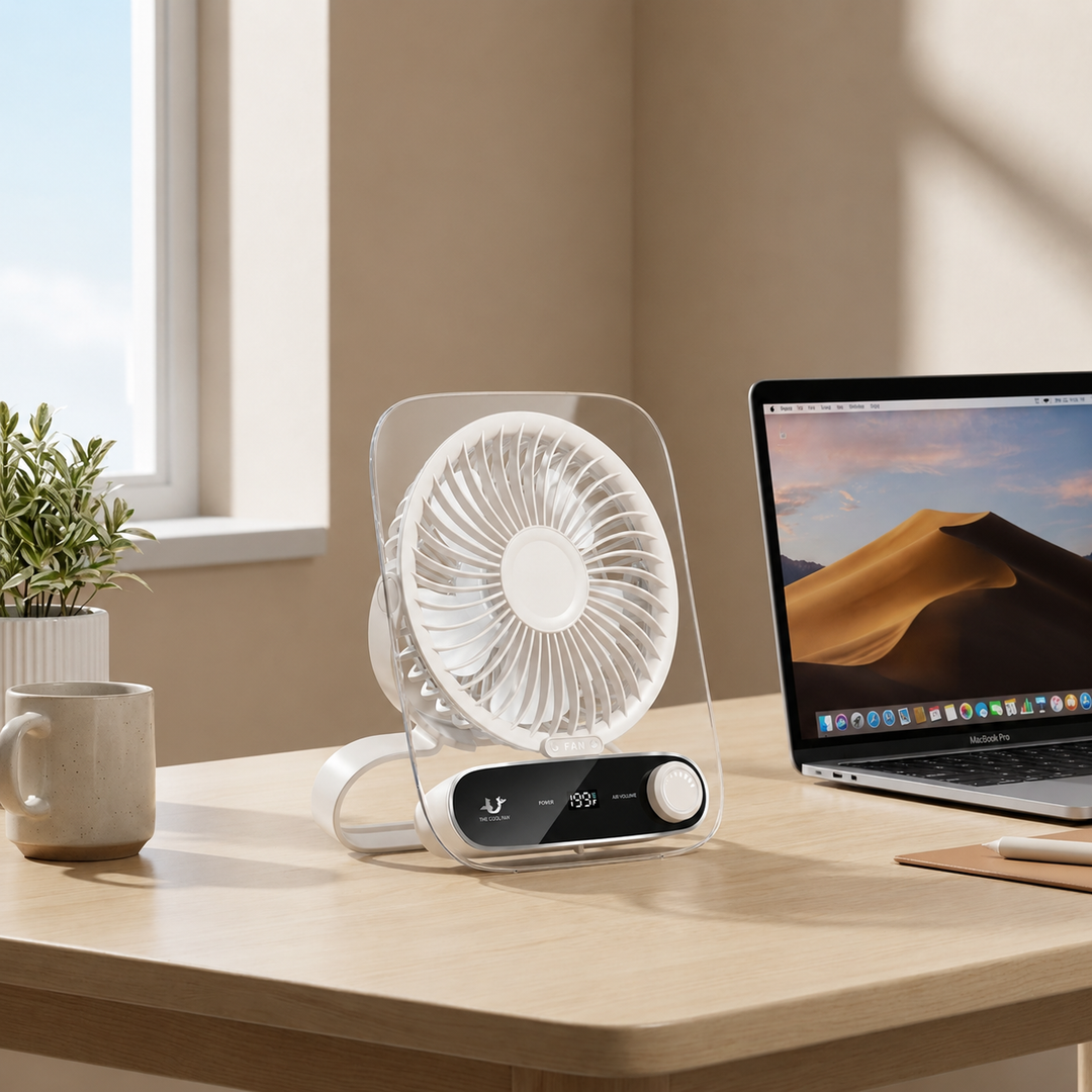 Ventilator de Birou Digital Ultra-Subțire cu 199 Setări de Viteză și Funcționare Silențioasă 4