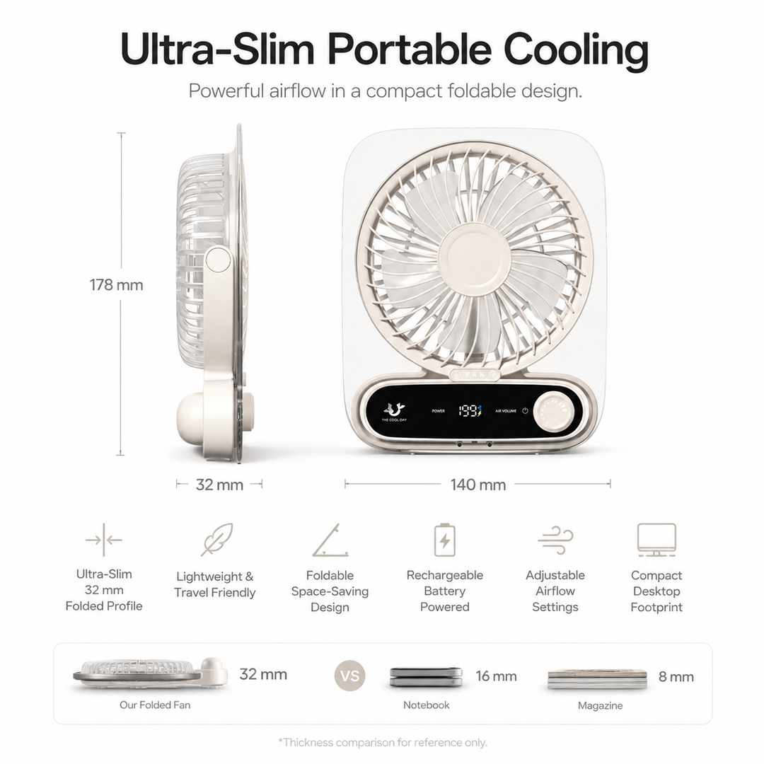 Ventilator de Birou Digital Ultra-Subțire cu 199 Setări de Viteză și Funcționare Silențioasă 7