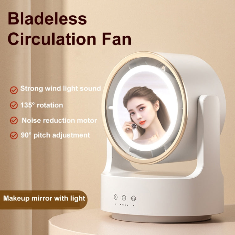 Ventilator de Birou Multifuncțional cu Oglindă și Lumină LED 2