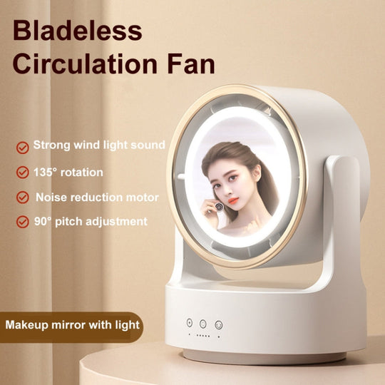 Ventilator de Birou Multifuncțional cu Oglindă și Lumină LED 2