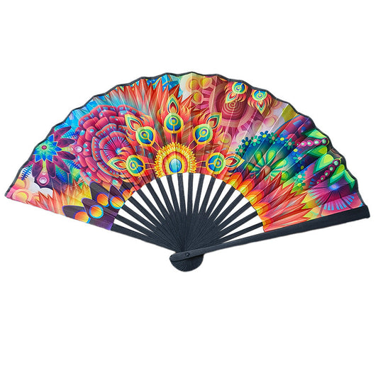 Ventilator de Mână Colorat cu Fundă pentru Femei, Accesoriu Versatil pentru Evenimente 0