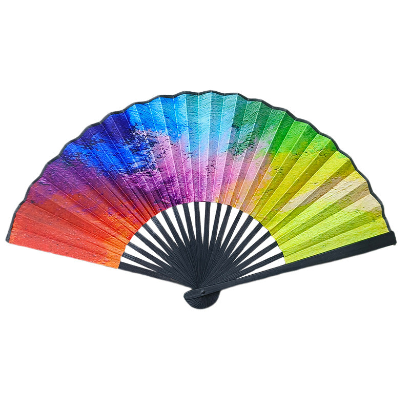 Ventilator de Mână Colorat cu Fundă pentru Femei, Accesoriu Versatil pentru Evenimente 2
