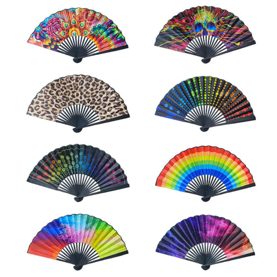 Ventilator de Mână Colorat cu Fundă pentru Femei, Accesoriu Versatil pentru Evenimente 4