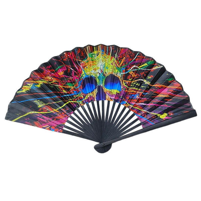 Ventilator de Mână Colorat cu Fundă pentru Femei, Accesoriu Versatil pentru Evenimente 6