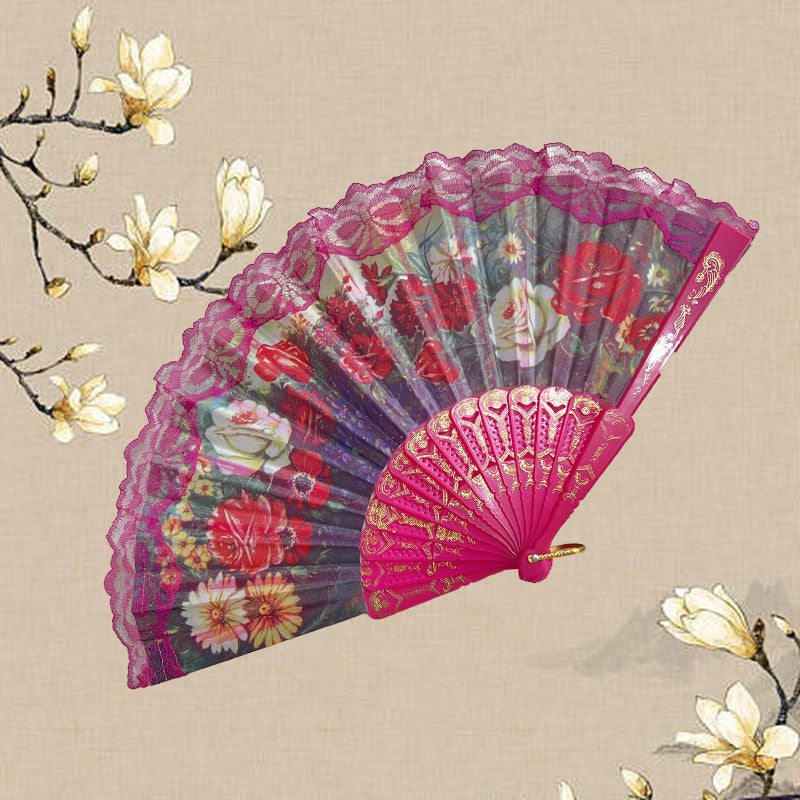 Ventilator de Mână Floral pentru Femei cu Design Artistic 10