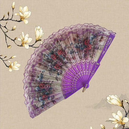 Ventilator de Mână Floral pentru Femei cu Design Artistic 2