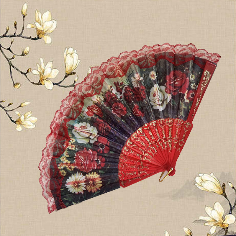 Ventilator de Mână Floral pentru Femei cu Design Artistic 4