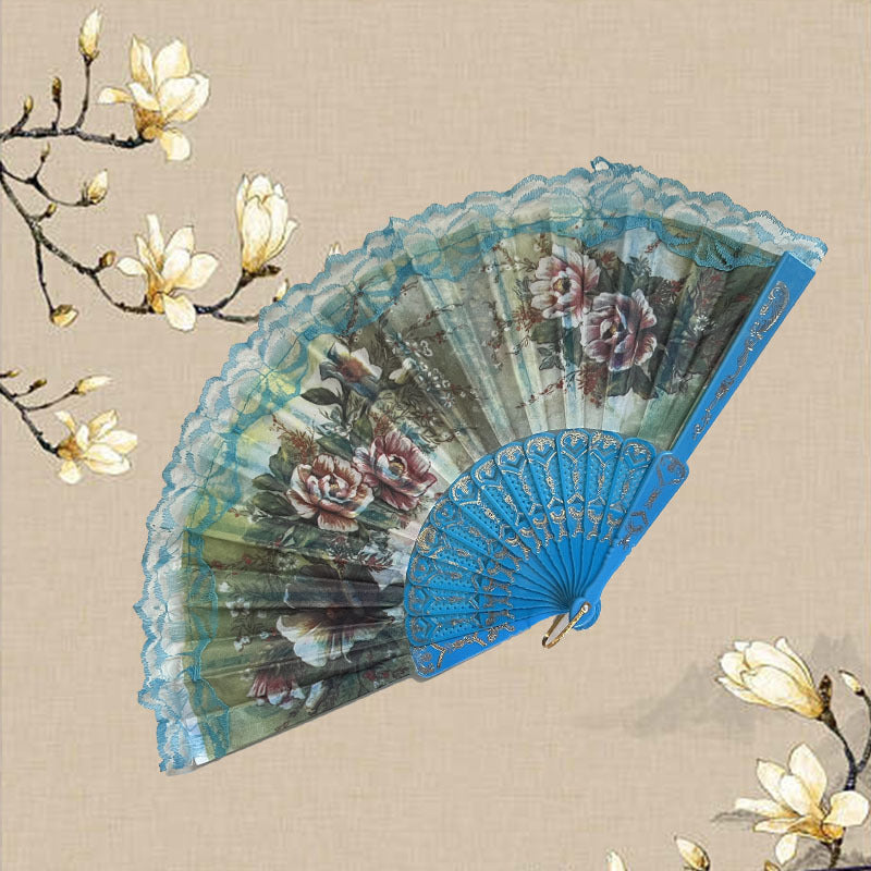 Ventilator de Mână Floral pentru Femei cu Design Artistic 8