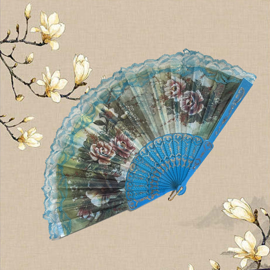 Ventilator de Mână Floral pentru Femei cu Design Artistic 8