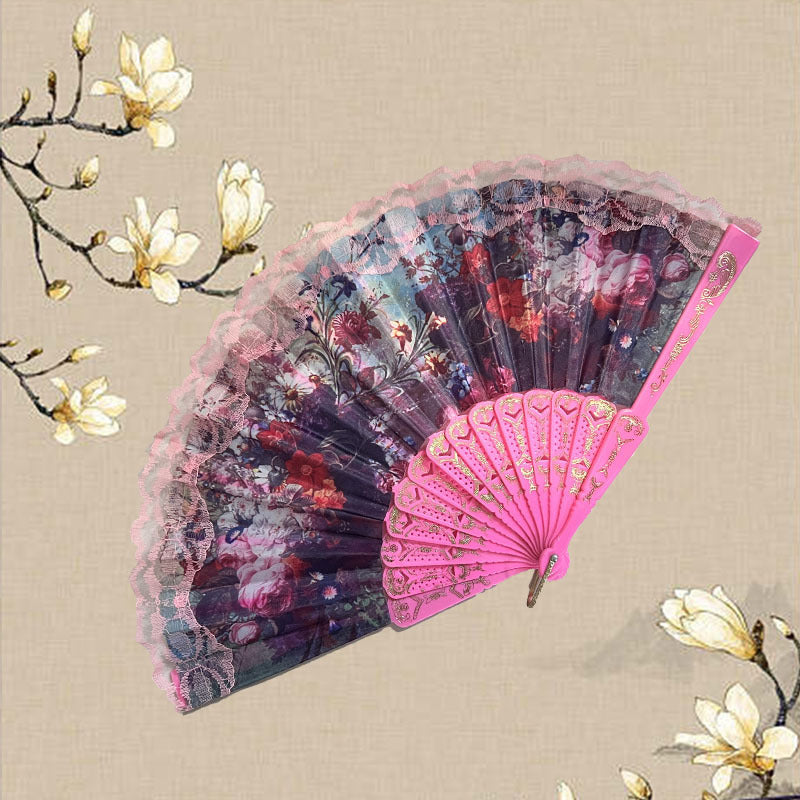 Ventilator de Mână Floral pentru Femei cu Design Artistic 9