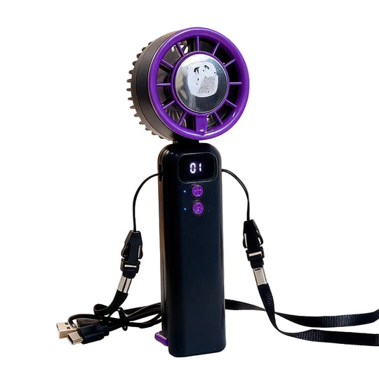 Ventilator de Mână Multifuncțional cu Afișaj LED pentru Femei 0