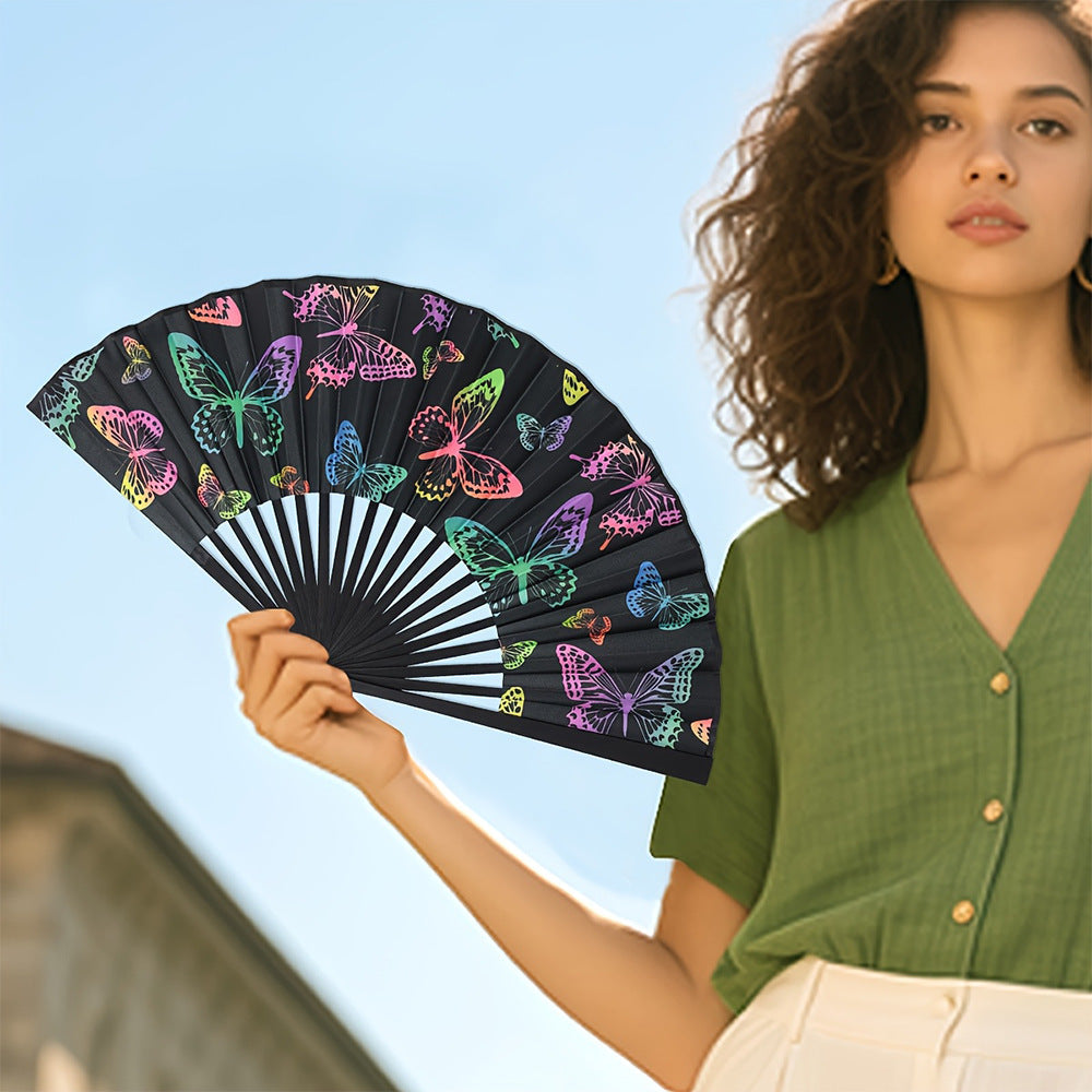 Ventilator de Mână Pliabil cu Design Floral pentru Femei 3