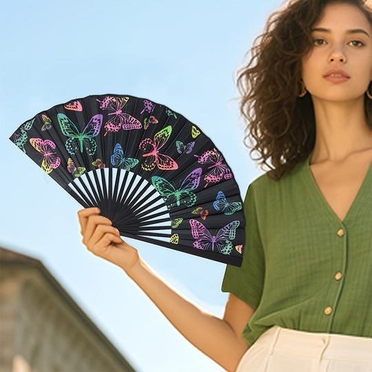 Ventilator de Mână Pliabil cu Design Floral pentru Femei 3