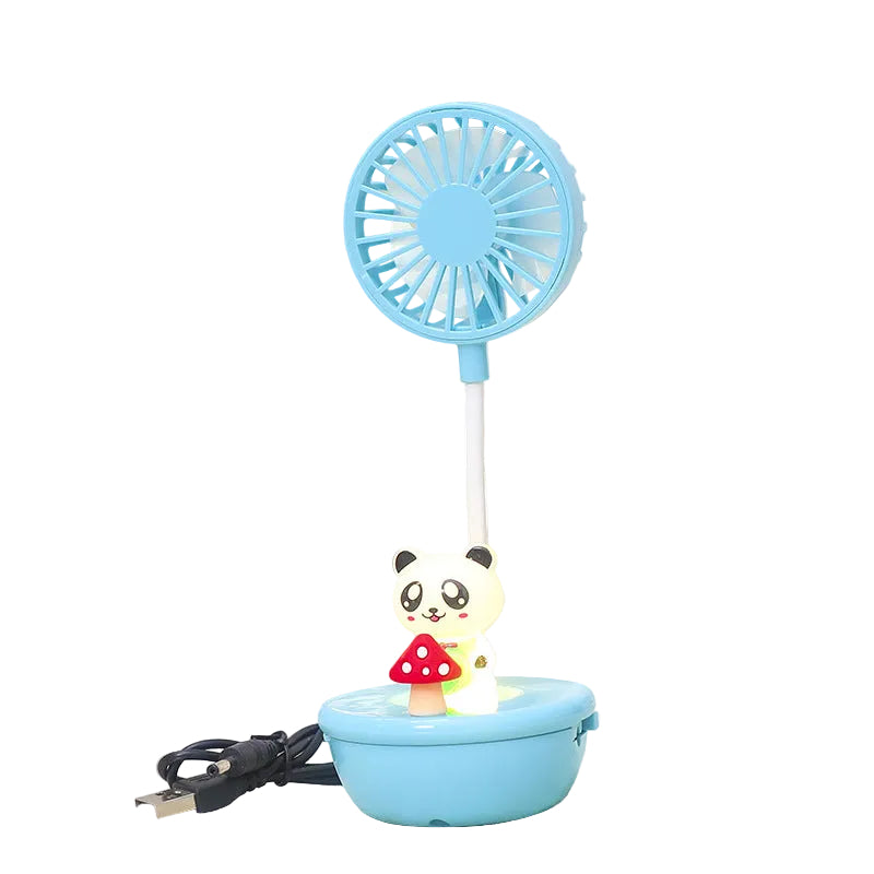 Ventilator de Mână Portabil cu Design Panda și LED-uri pentru Femei 0