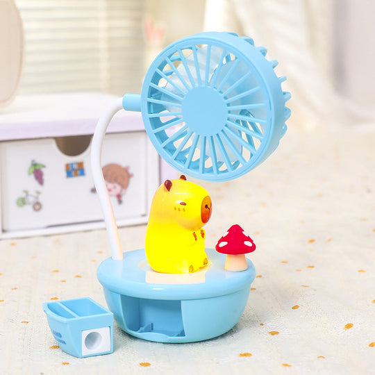 Ventilator de Mână Portabil cu Design Panda și LED-uri pentru Femei 5