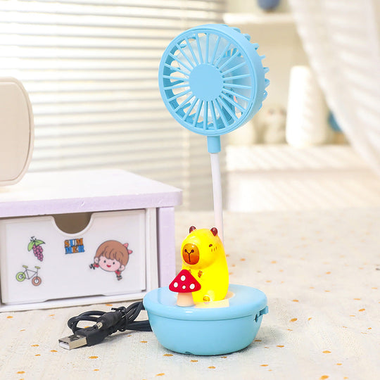 Ventilator de Mână Portabil cu Design Panda și LED-uri pentru Femei 6