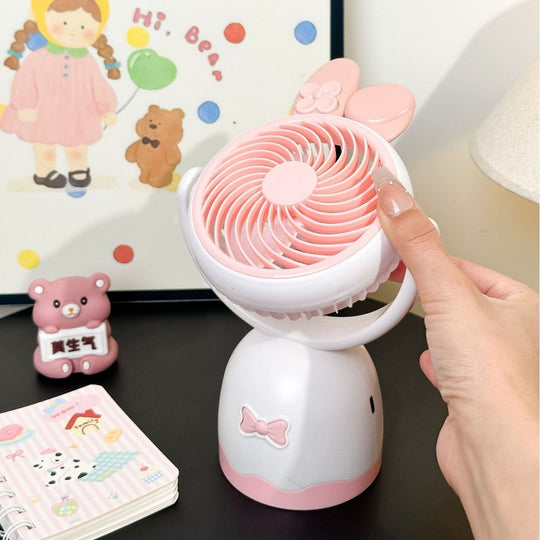 Ventilator de Mână Portabil cu Design Urechi de Pisică pentru Femei 1