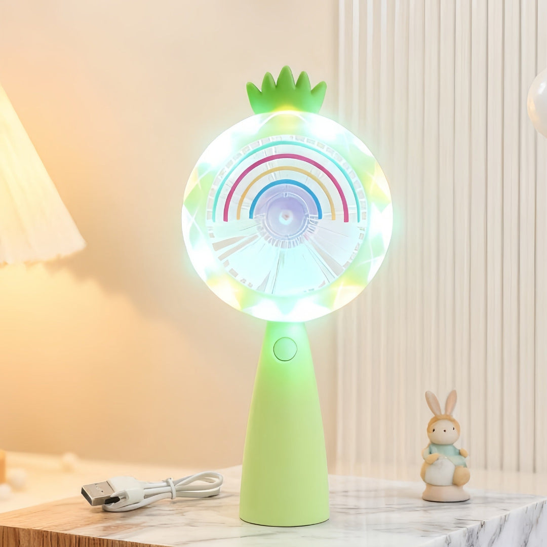 Ventilator de Mână Portabil cu Iluminare LED pentru Femei 4