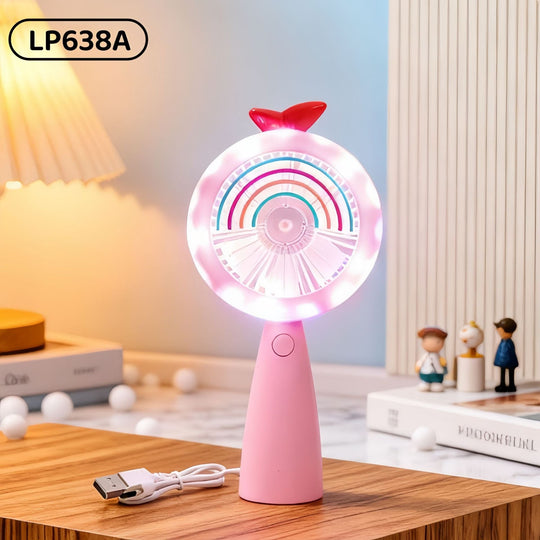 Ventilator de Mână Portabil cu Iluminare LED pentru Femei 5