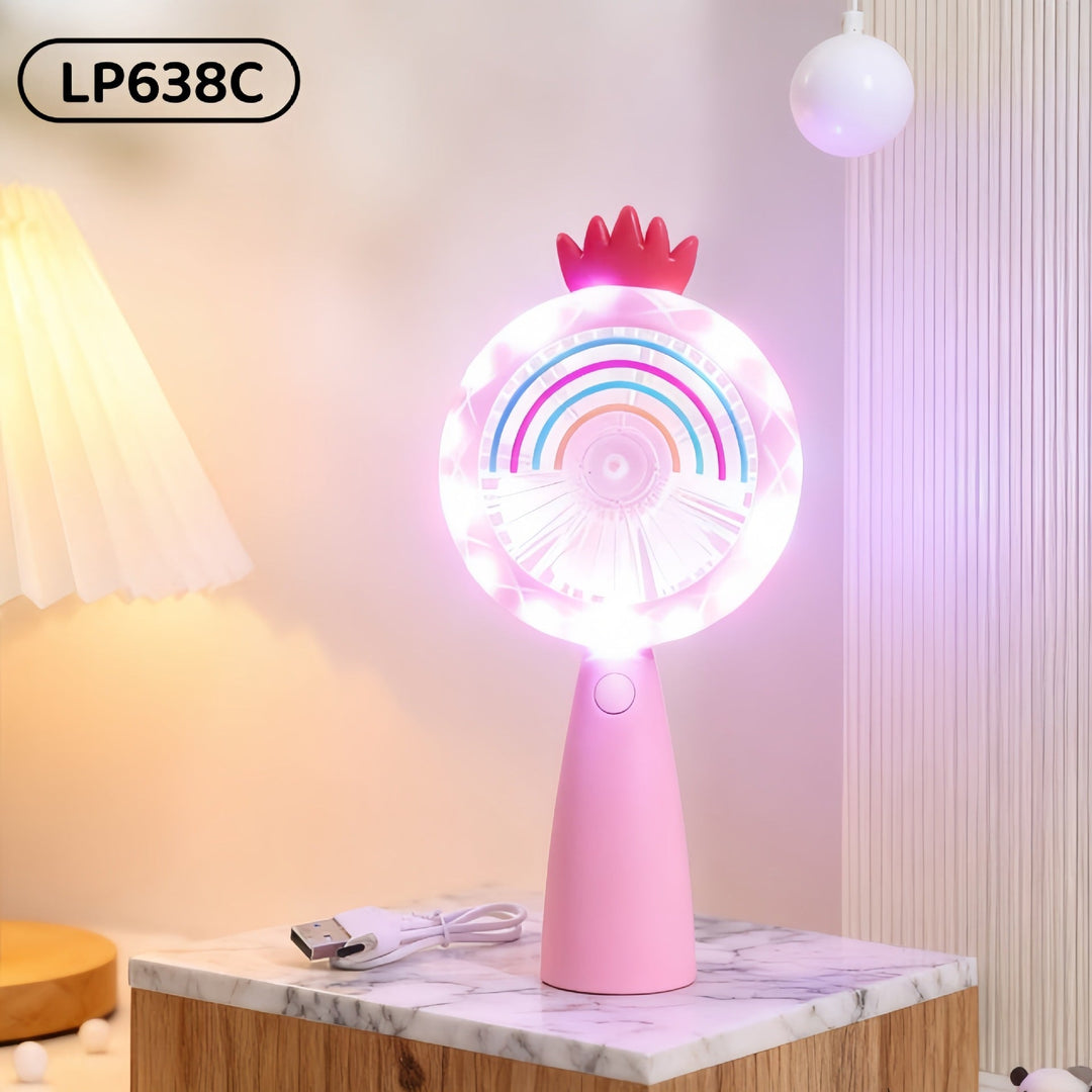 Ventilator de Mână Portabil cu Iluminare LED pentru Femei 7