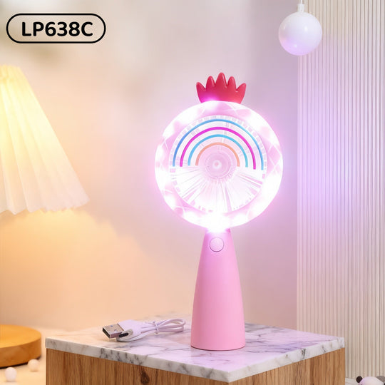 Ventilator de Mână Portabil cu Iluminare LED pentru Femei 7