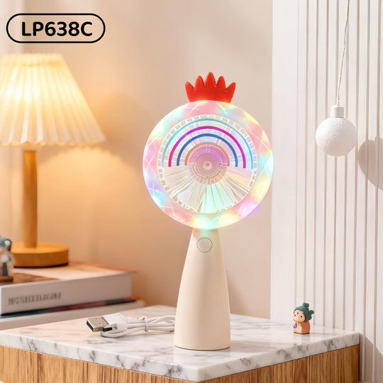 Ventilator de Mână Portabil cu Iluminare LED pentru Femei 8