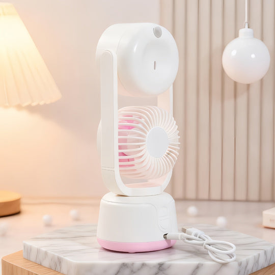 Ventilator de Masă Multifuncțional cu Pulverizare și Două Setări de Viteză 2