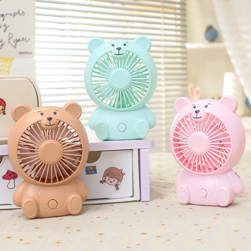 Ventilator de Masă USB Design Urs pentru Femei, Compact și Portabil 1