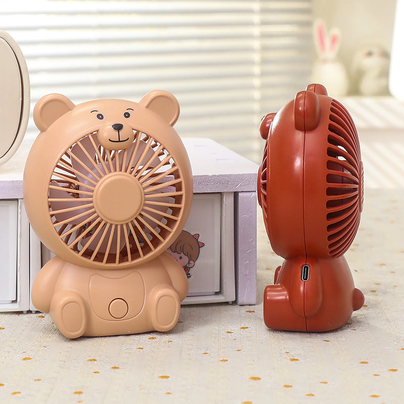 Ventilator de Masă USB Design Urs pentru Femei, Compact și Portabil 2